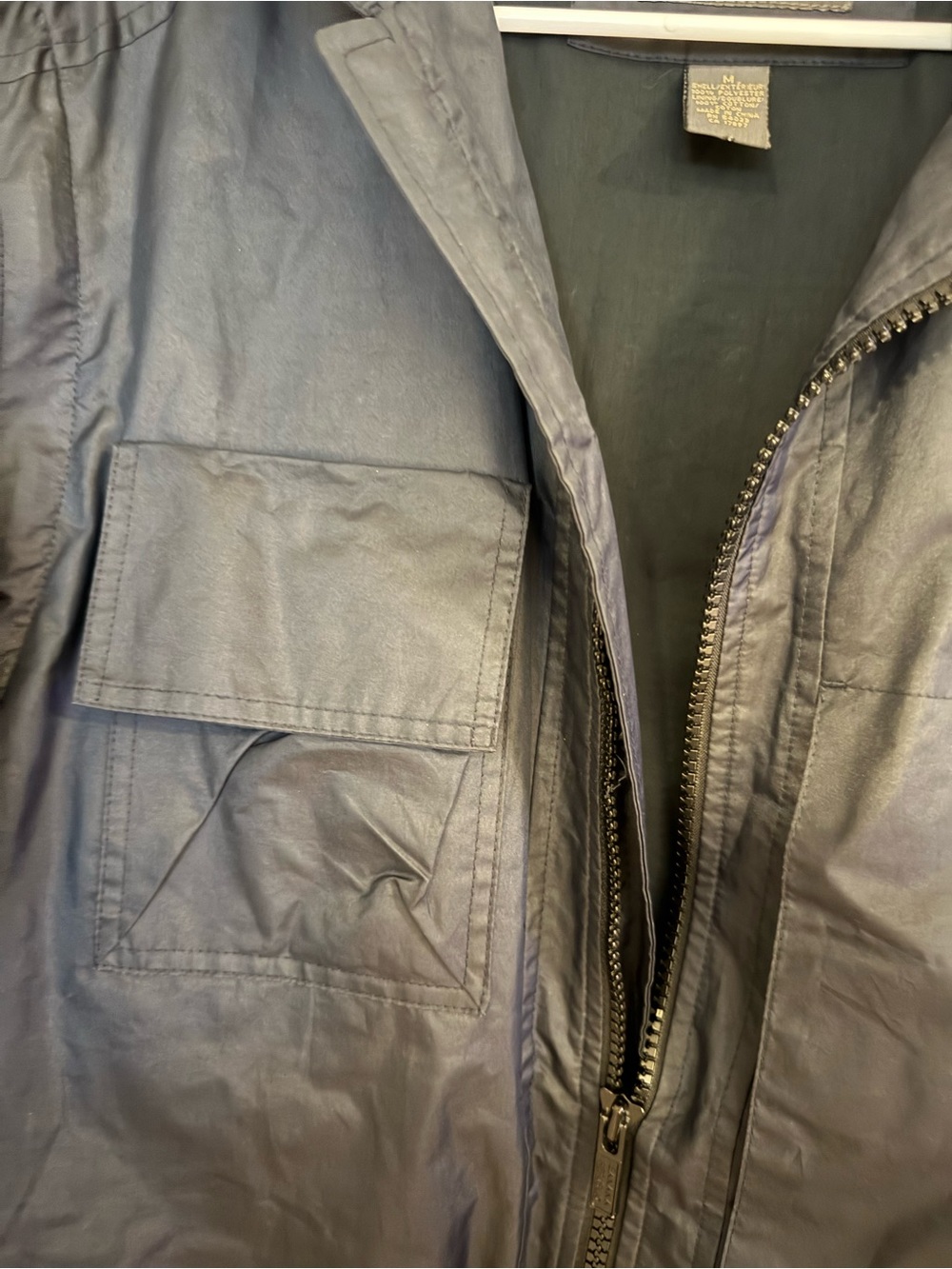 Banana Republic Men's Dark Navy Black Field Jacket with Zip Front - Picture 2 of 8